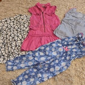 Little Lass Blue and White Floral Outfit